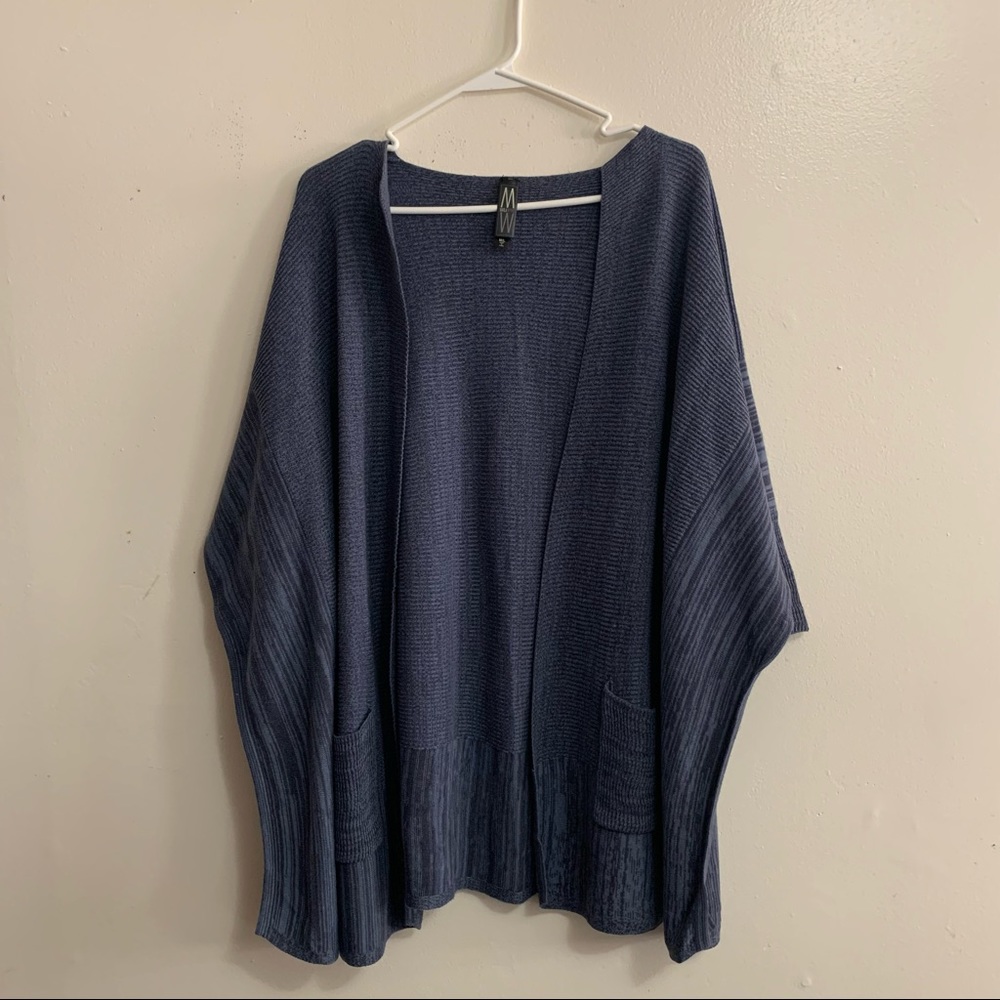 Marla Wayne blue Ribbed knit cardigan sz M/L